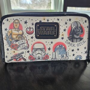 Star Wars Tattoo Art Zip Wallet - White with Red & Black Accents